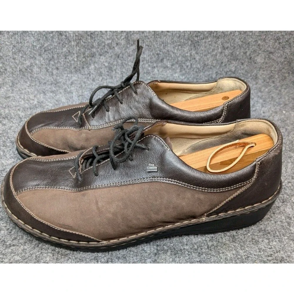 Finn Comfort Germany Brown Leather Nubuck Comfort Shoes Mens EU 41 (US 8)